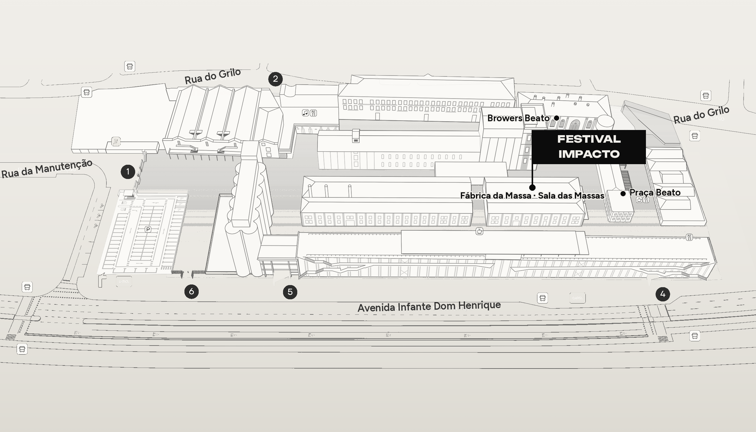 Mapa do Beato Innovation District — Sala das Massas